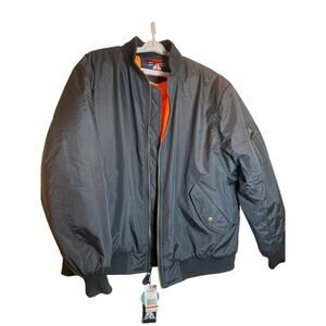 Spire Aviator Bomber Jacket Men’s 4XL Black Orange Lined NWT Big & Tall